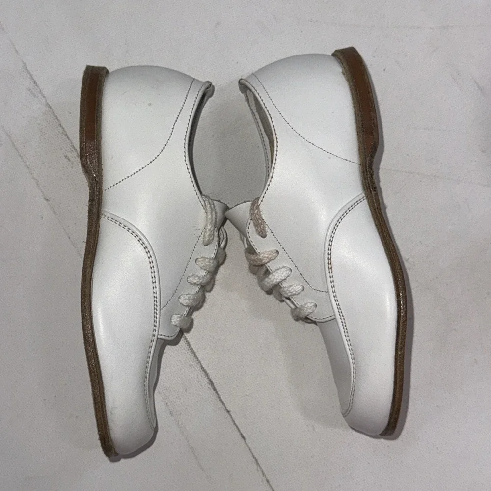 Vintage Self Starters Classic Baby Learning To Walk White Leather Walking Shoes